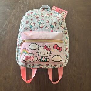 NWT Hello Kitty Mini Backpack Pink Rainbow Sanrio All-Over Print Kawaii Bag